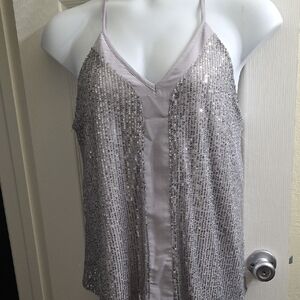 Glamorous Silver Sequin Camisole Size L